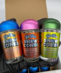Big Chief Snow Cones Pre Rolls – Infused W/ LIVE RESIN + DIAMONDS (5 preroll per Jar)