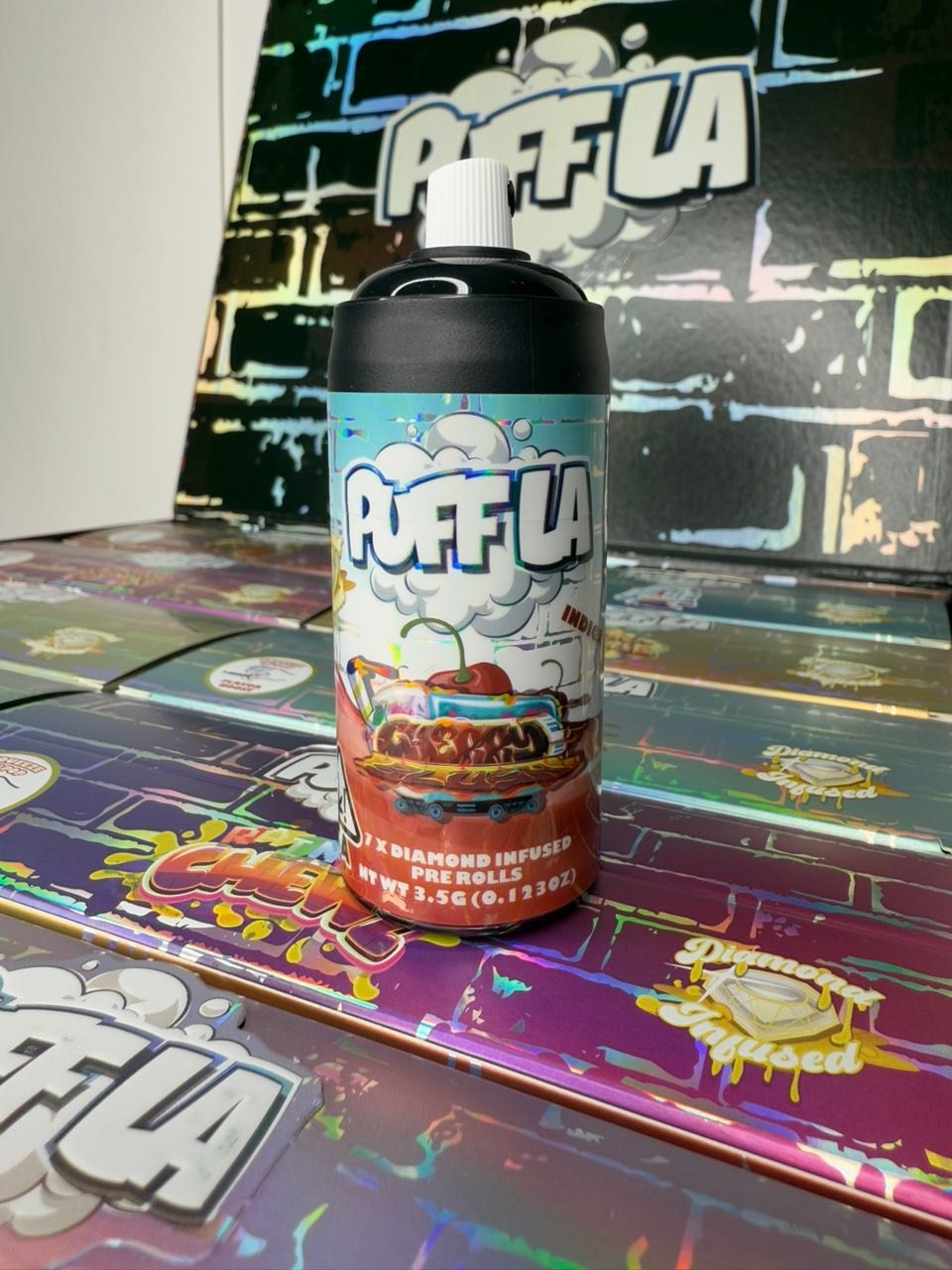 image 3 Puff La Infused Pre Rolls – INFUSED W/ DIAMONDS + BUBBLE HASH – 3.5G (0.5G PER PREROLL – 7 PREROLLS TOTAL)