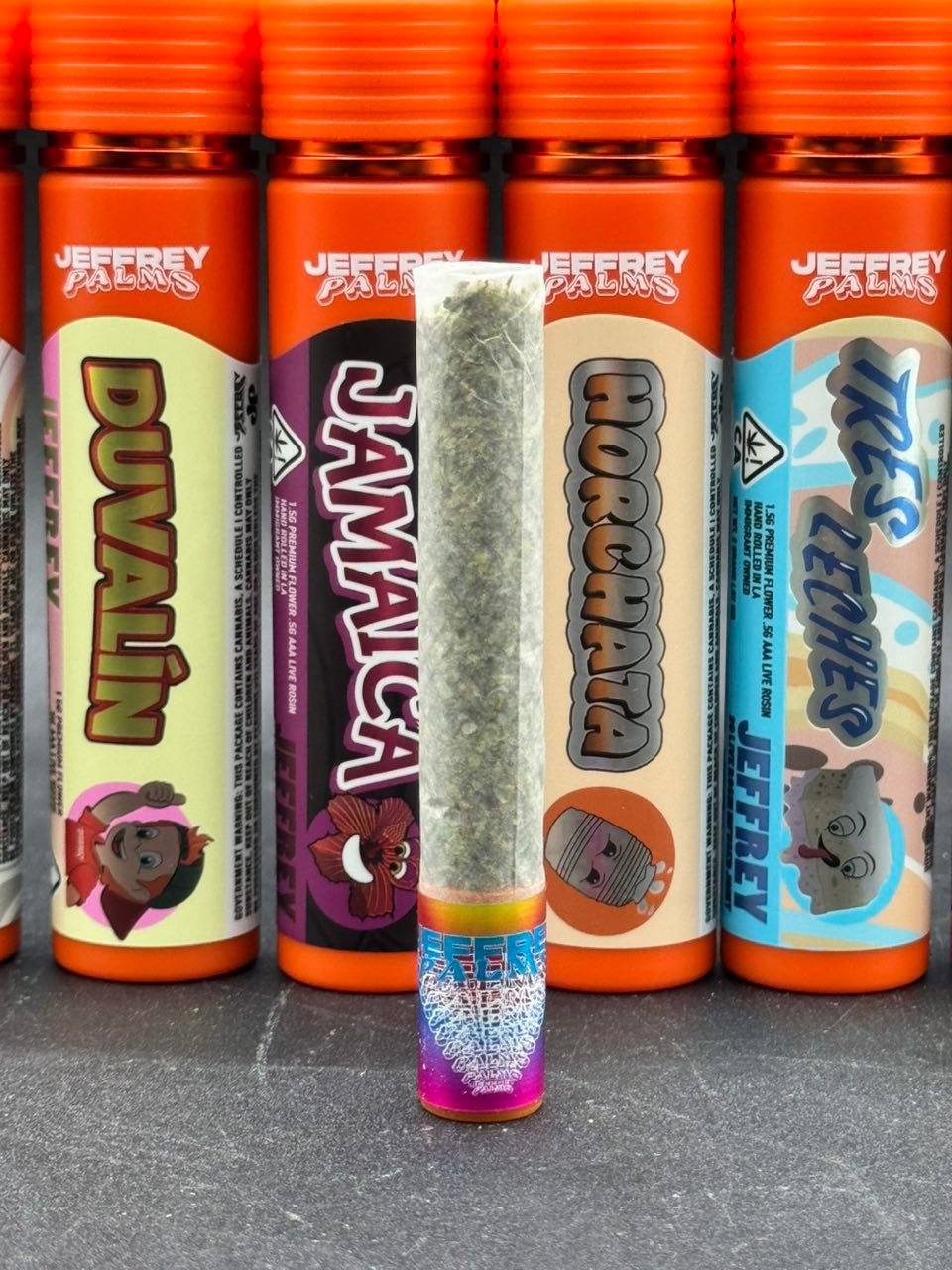 image 943 1 JEFFREY PALMS PRE ROLLS – SINGLE INFUSED PREROLL W/ EXOTIC DESIGNER FLOWER + AAA LIVE ROSIN